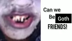 Reproducir Primer plano travieso de una chica gótica: una combinación candente de caras sonrientes y dientes negros
